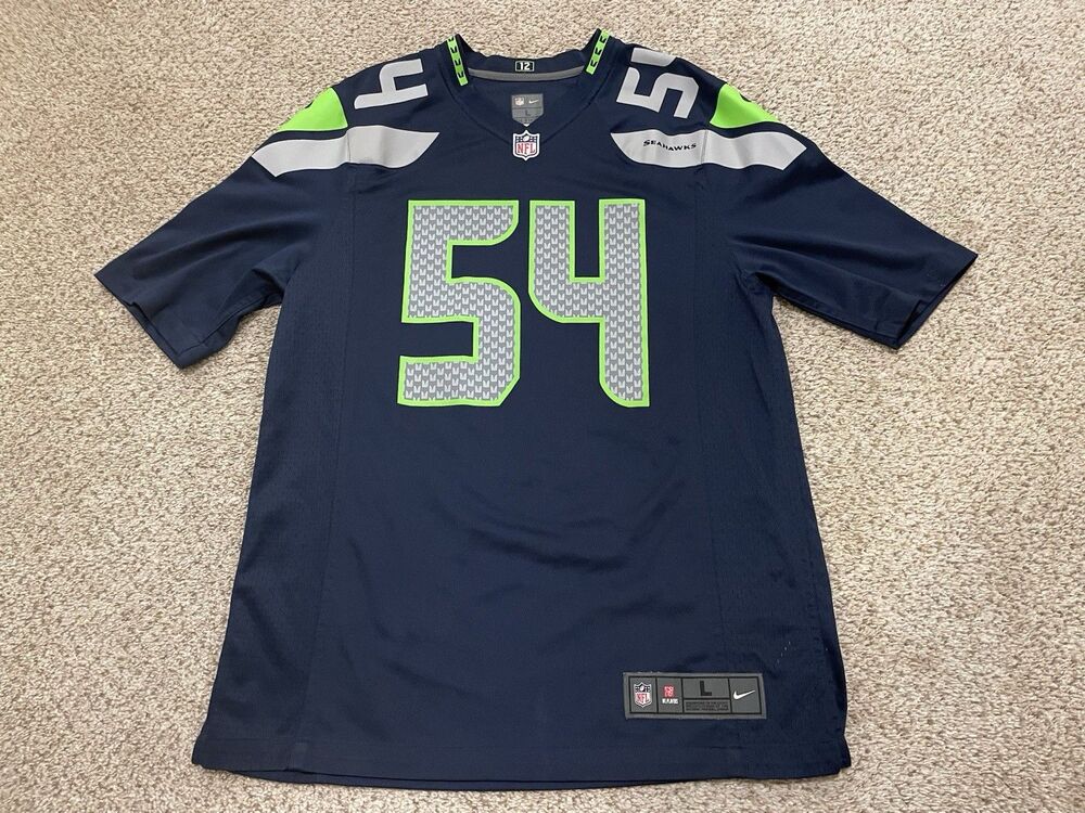 Bobby Wagner Seattle Seahawks #54 Football Jersey Blue Nike Men’s Large NFL